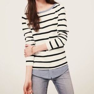 LOFT black and white striped sweater